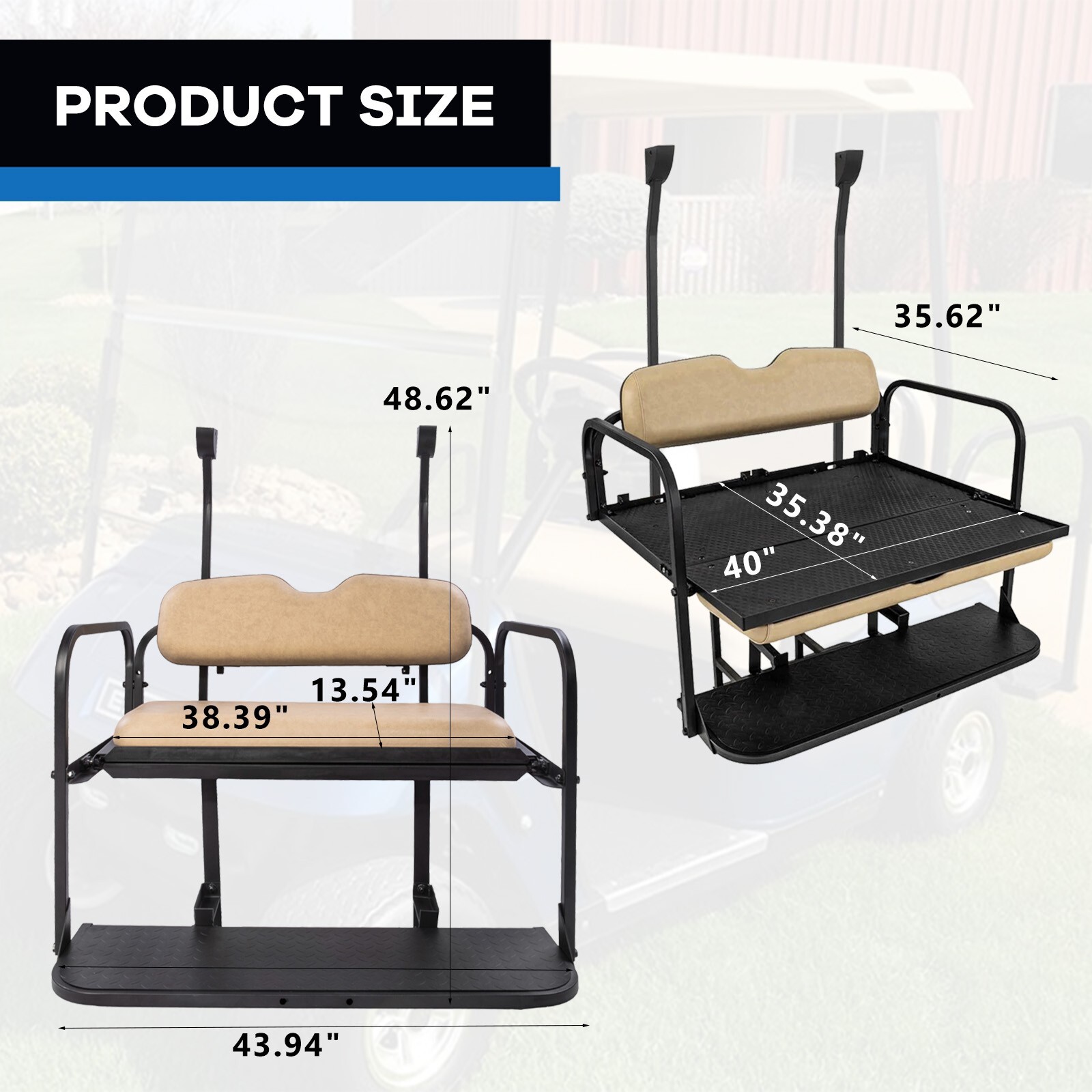 VPAHub Club Car Precedent Tempo Flip Folding Beige Seat Kit