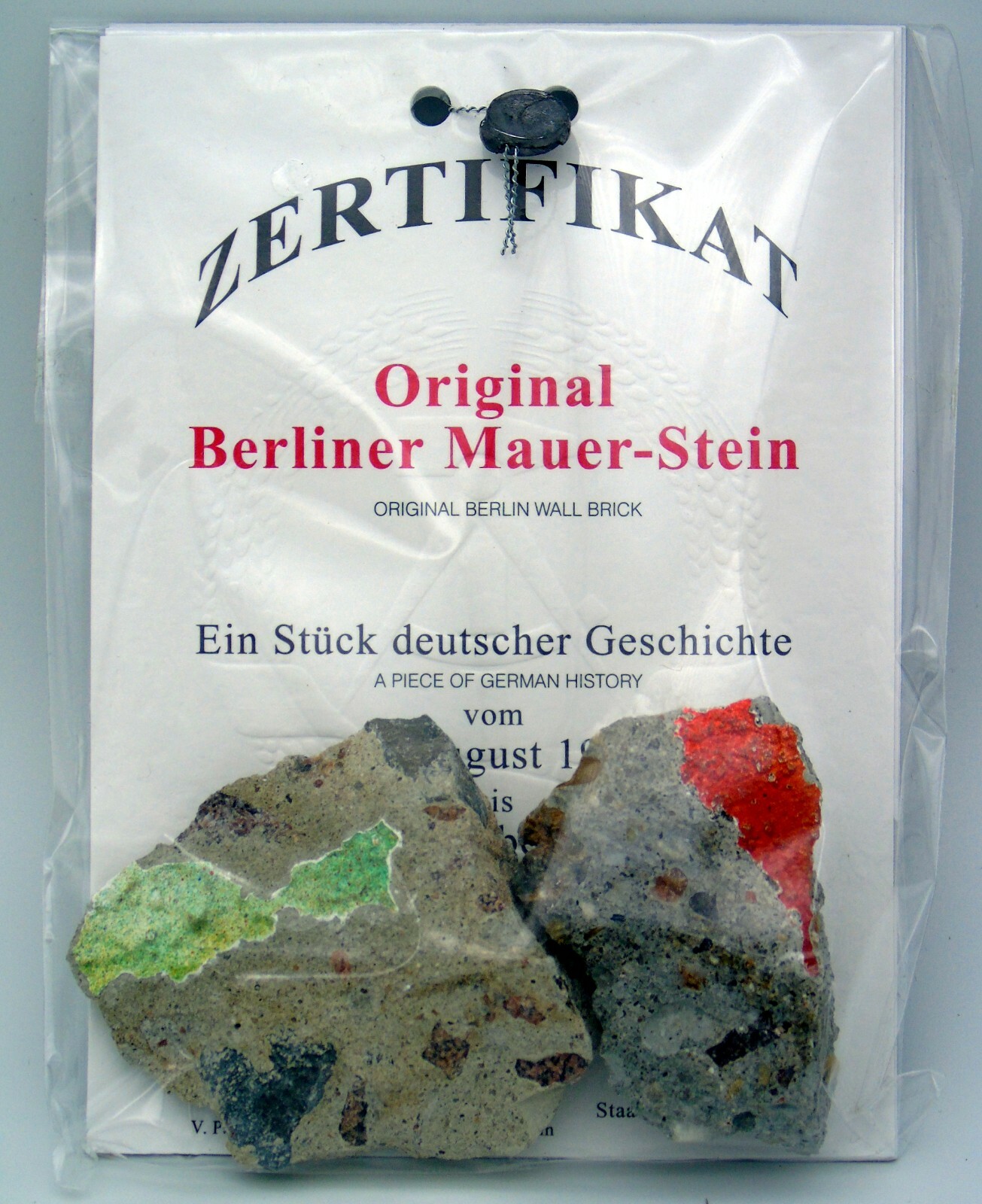 Large Authentic Piece of the BERLIN WALL with Certificate of Authenticity