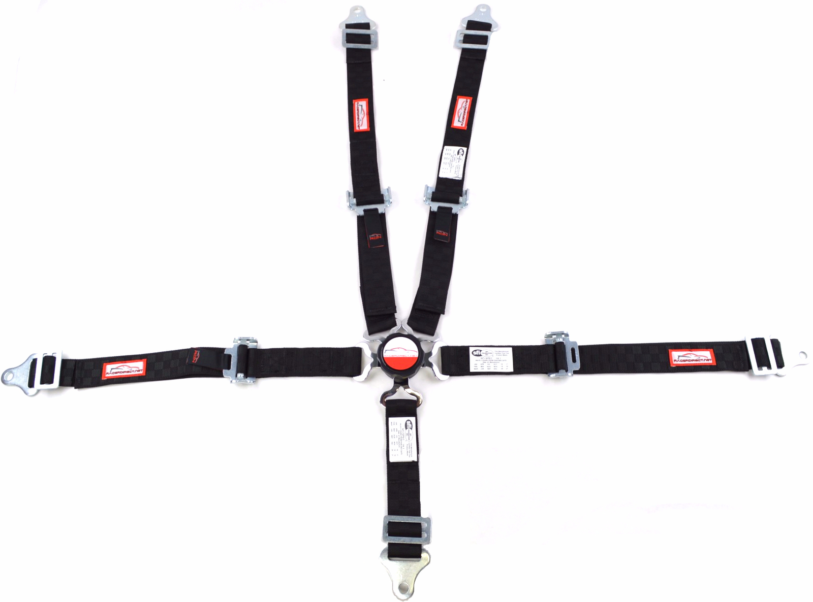 YOUTH RACING HARNESS 5 PT 2" SFI 16.1 PULL DOWN UNIVERSAL CAM LOCK BLACK CHECKER