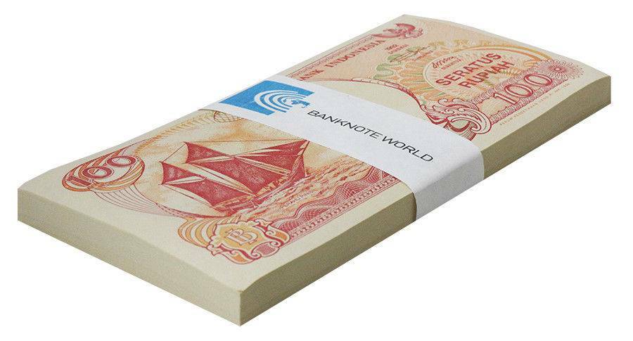 Indonesia 100 Rupiah, 2000, P-127h, UNC X 100 PCS Bundle Pack