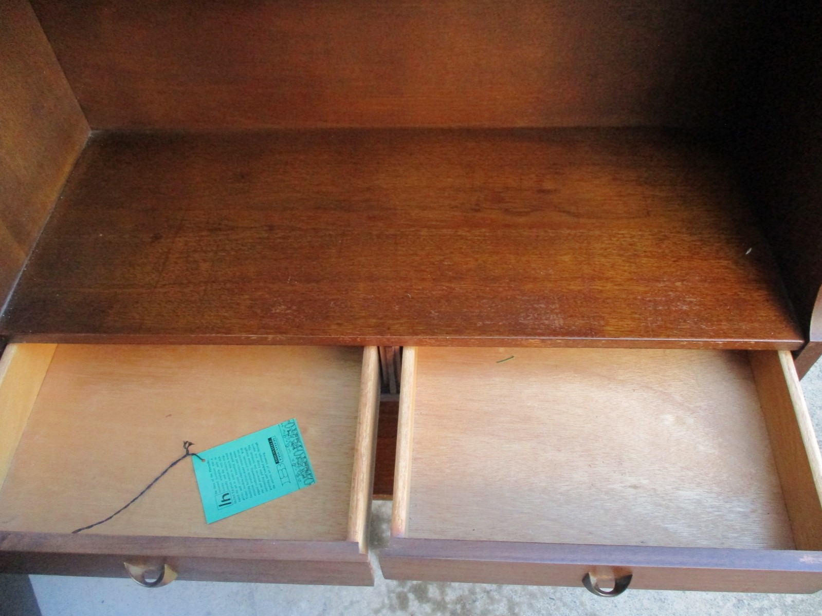 Broyhill Brasilia 1962 Mid Century 2 Drawer/1 Shelf Wood & Brass Bookcases Set/2