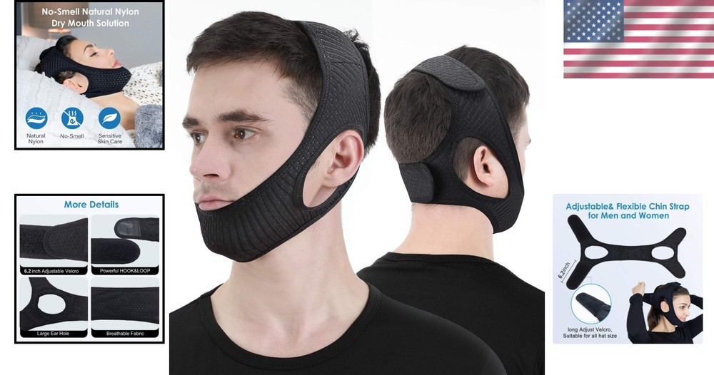 Breathable Adjustable Jaw Strap for Sleeping – Anti-Snoring Solution