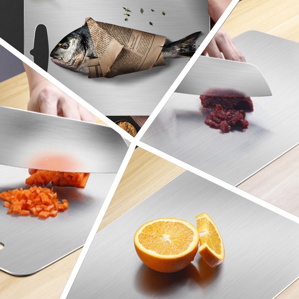 Tabla de Cortar Titanio 100% Puro Para Cocina, Bloque de Carnicero, S/M/L