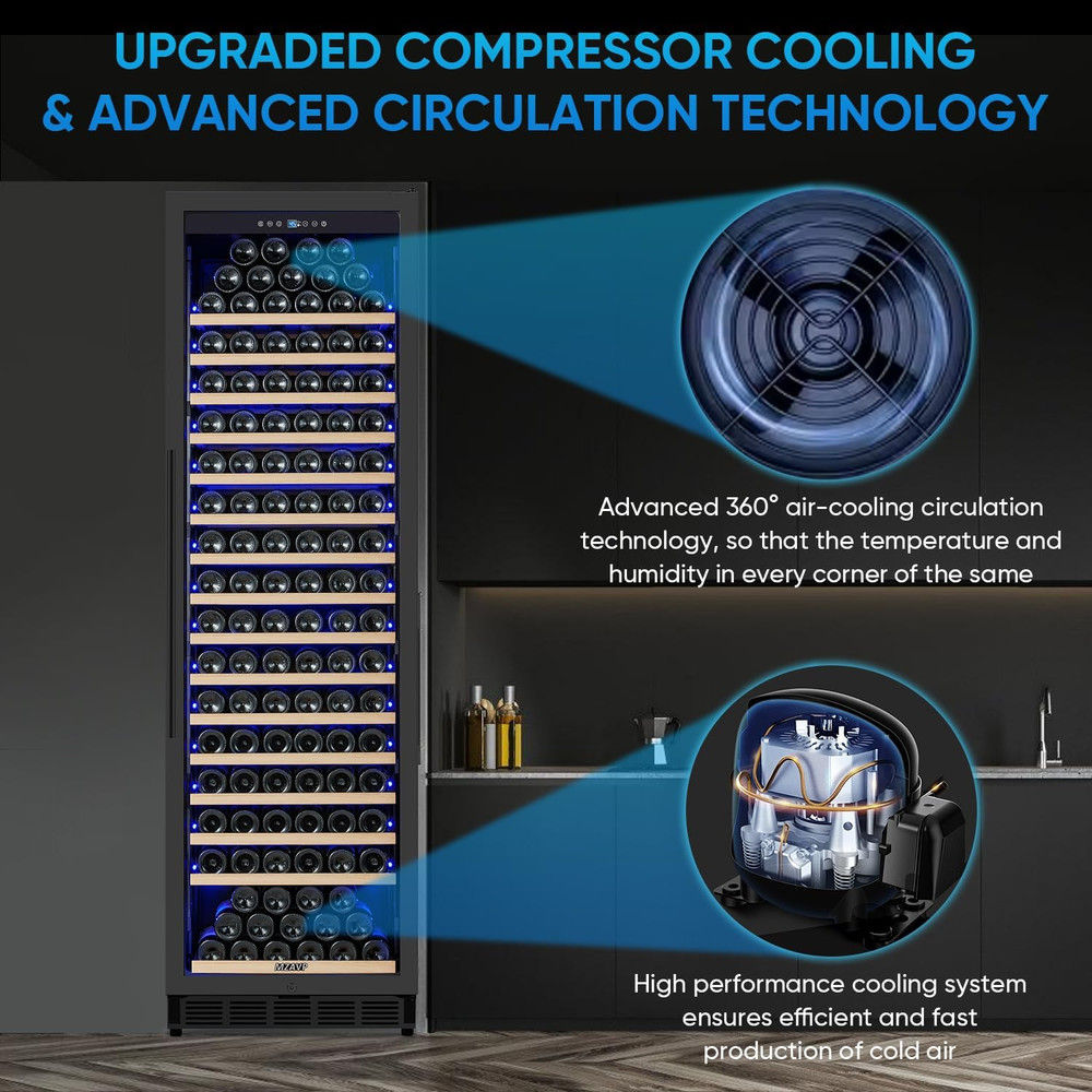 200-Bottle Wine Cooler with Quick Chill & Smart Temp Control