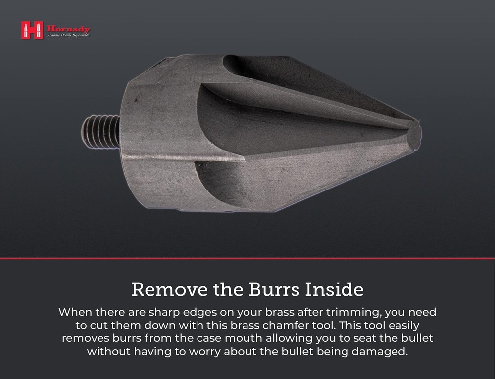 Hornady Large Caliber Inside Chamfer Tool 050170 - Case Prep Reloading Tool Remo