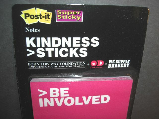 Lady Gaga Born This Way Foundation 3M POST-IT NOTE PADS, Anti-Bully, NO PKG-RARE