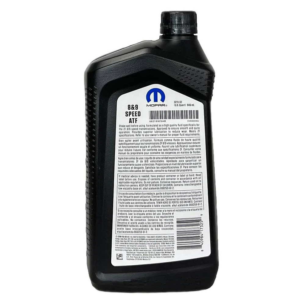 Mopar 68218925AB 8&9 Speed ATF Automatic Transmission Fluid- 7 Quarts