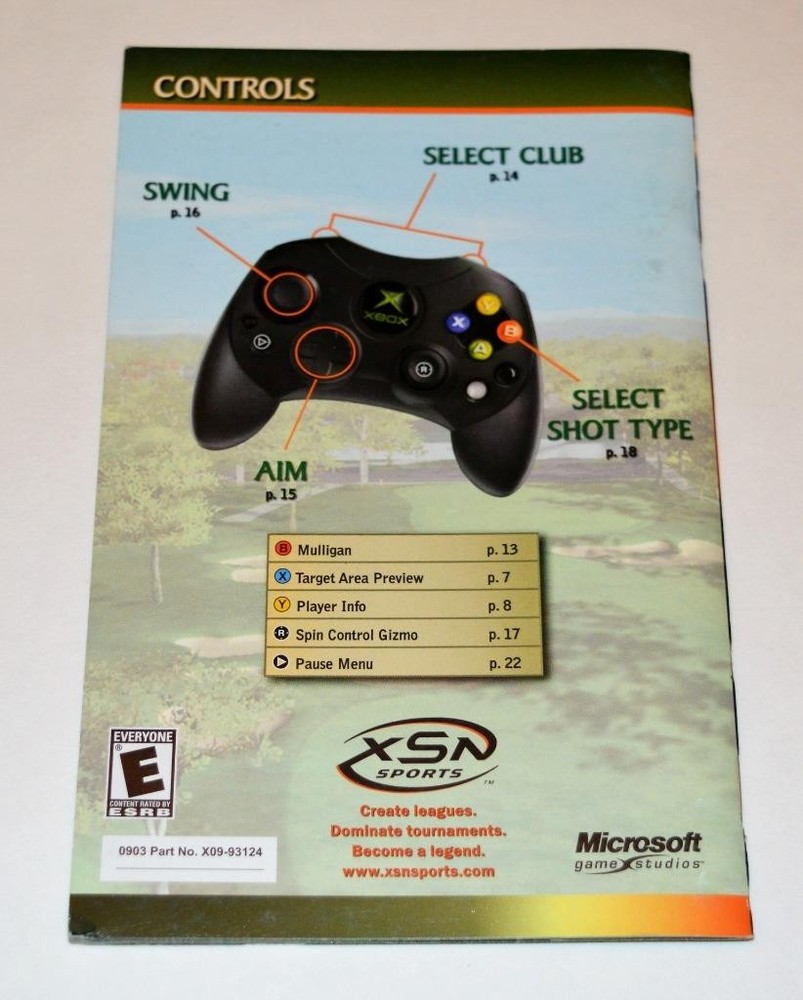 MANUAL ONLY Links 2004 Microsoft Original Xbox