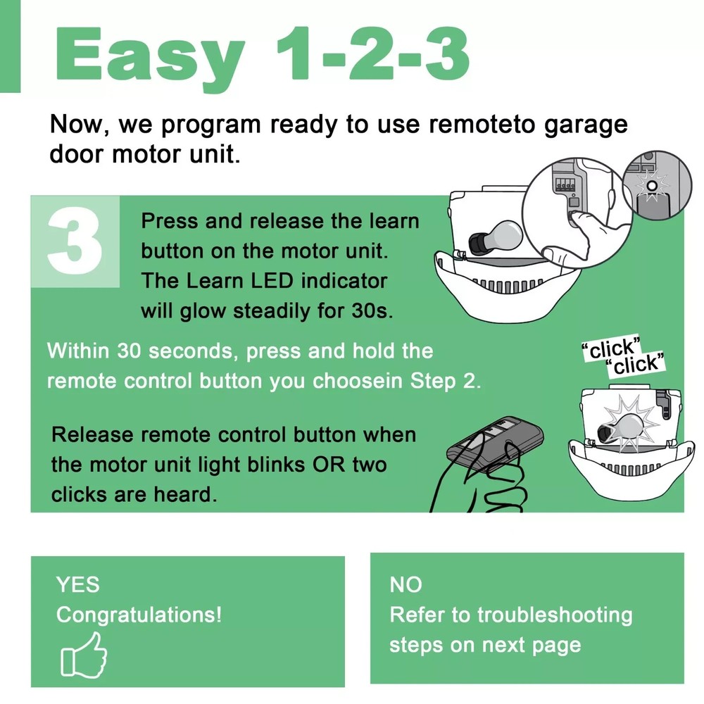 2PCS Remote for Liftmaster Chamberlain Security+,Security+ 2.0,Billion Code