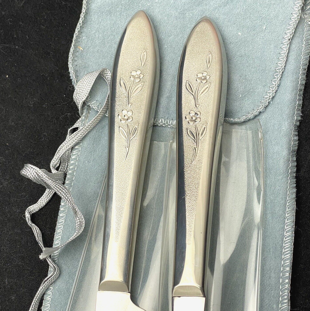 2 pc Prestige Stainless by Imperial Silver Dawn SHARP Carving Set w Storage