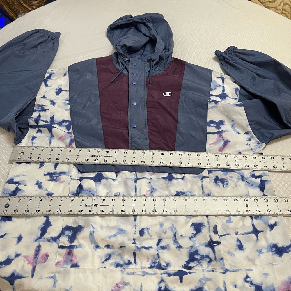 Champion Tie Dye Windbreaker Pullover Size Large