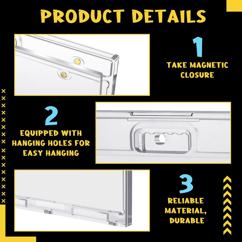 8 Pack Magnetic Comic Book Display Cases with UV Protection - Wall Mountable
