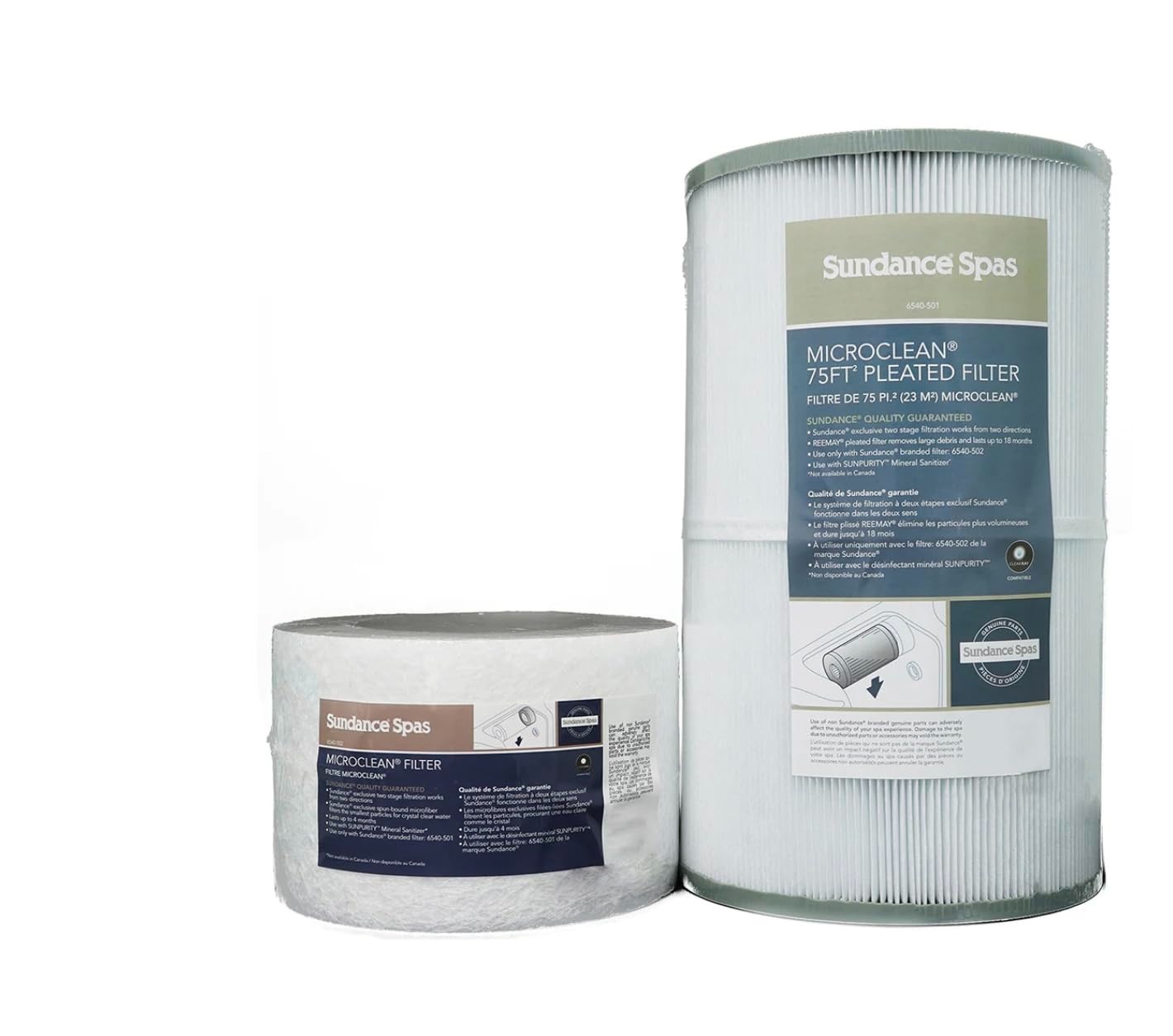 Sundance Spas OEM MicroClean Filter Set (6540-501 & 6540-502)
