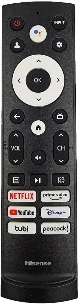 OEM Replacement Remote Control for All Hisense UHD 4K ULED Smart Google Black
