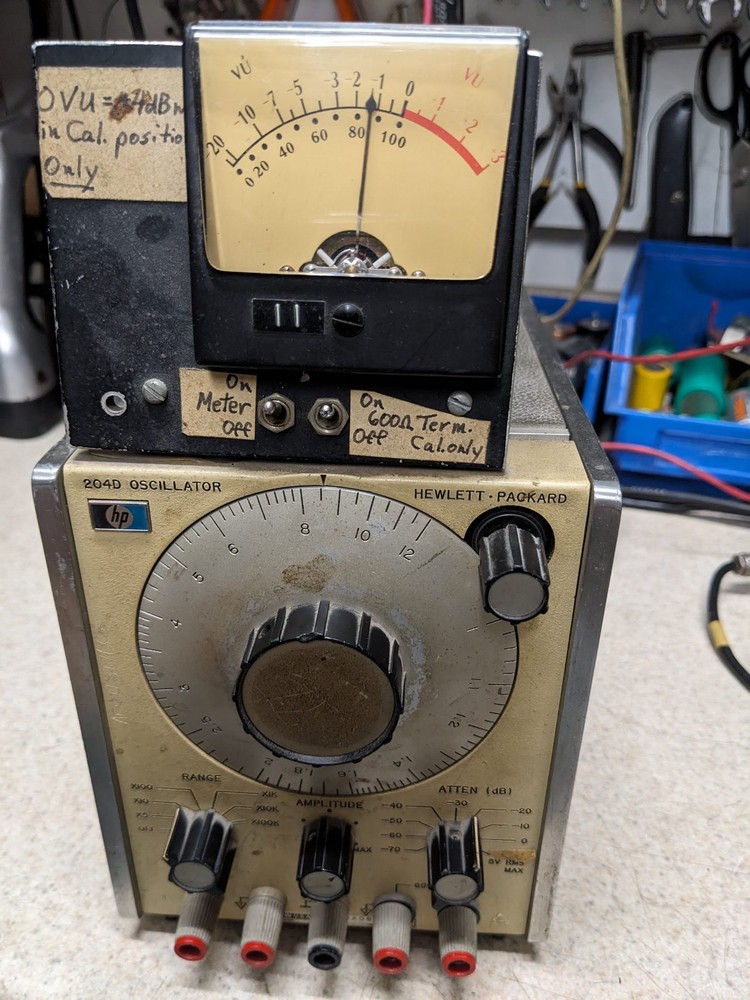 Hp Hewlett Packard 204D Oscillator, as is. Modified with VU meter