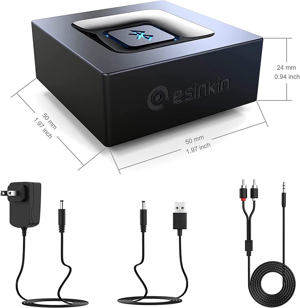 Bluetooth Audio Adapter Receiver For Music Streaming To Home Stereo Speaker Syst