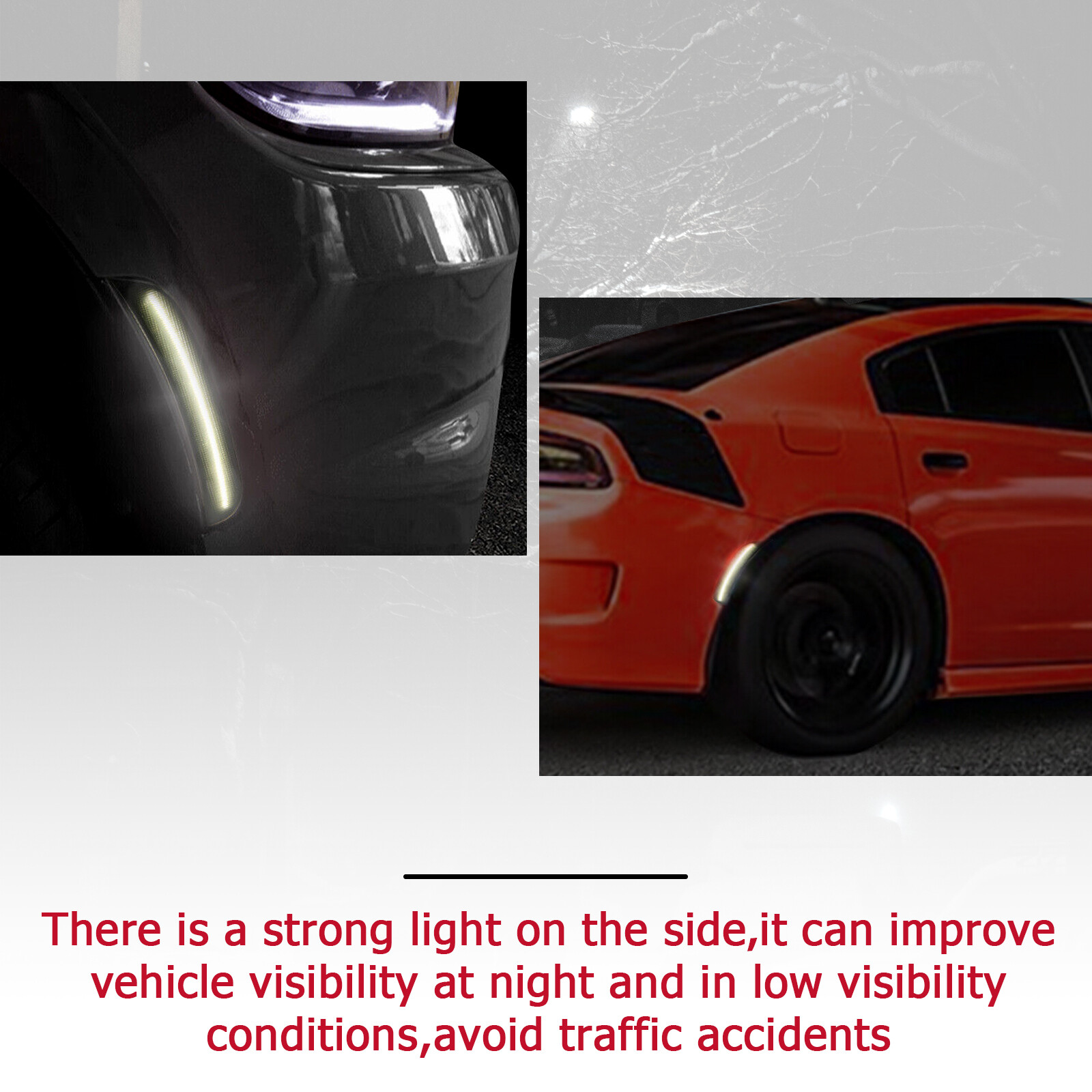 4x Smoked LED Side Marker Lights For 15-22 Dodge Charger R/T Scat Pack SXT SRT