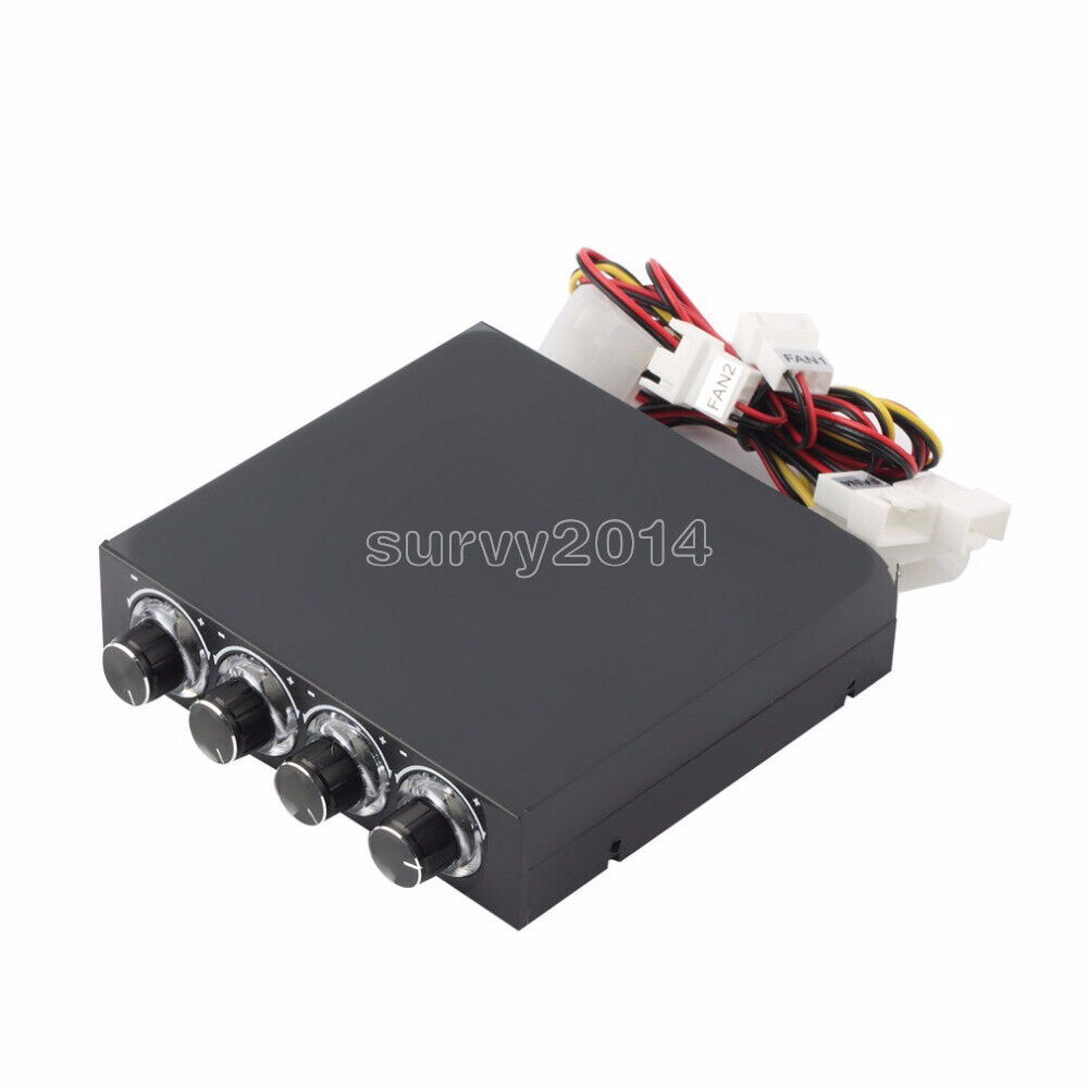 3.5inch PC HDD CPU 4 Channel Fan Speed Controller Led Cooling Front Panel