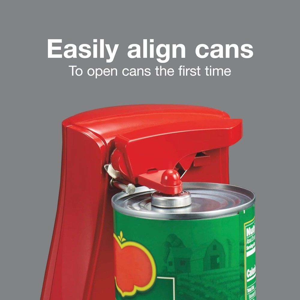 Automatic Electric Can Opener with Built-in Knife Sharpener – Easy Clean, Red