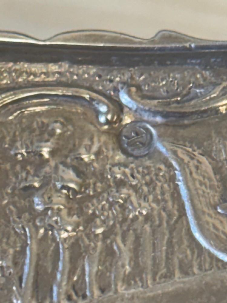 Solid silver antique Dutch decorative box dish pot