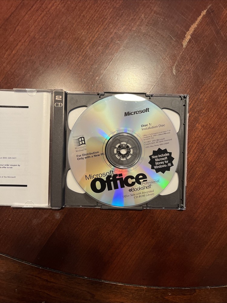 Microsoft Office Professional & Bookshelf Designed for Windows 95 2-Disc CD-ROM
