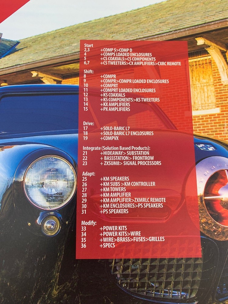 KICKER Performance Car Audio Catalog Brochure Comp CompR CompRT Solo-Baric KM PS