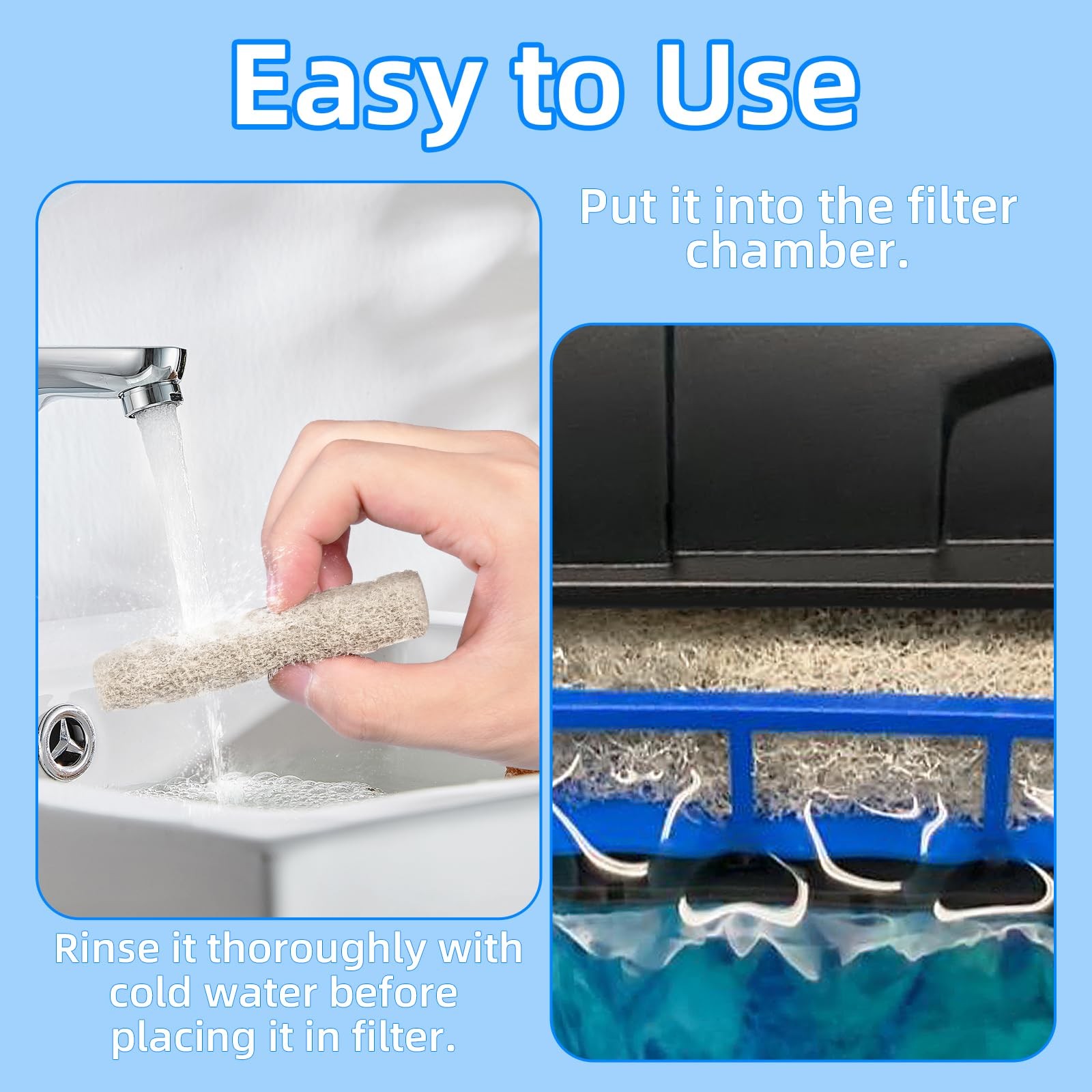 AQUANEAT Replacement Ammonia Reducer Pads Compatible with Aqueon gray