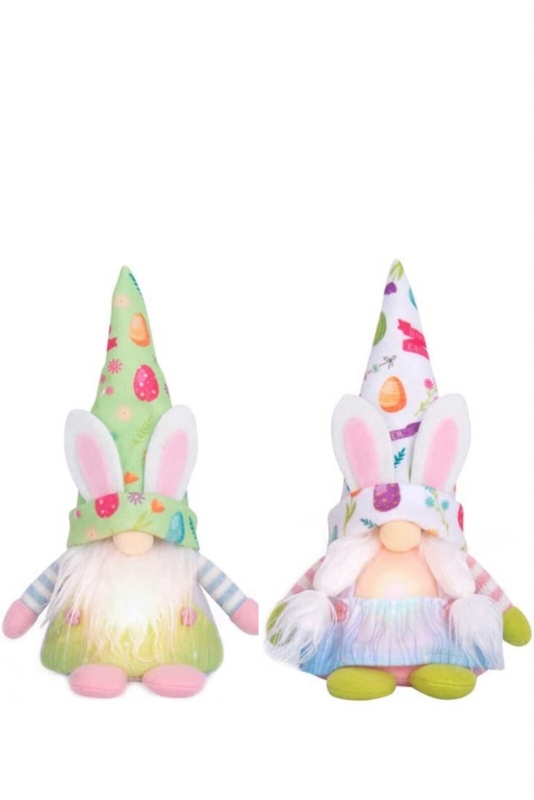 Easter Gnomes 2 Set Lights  Up Decoration Spring Bunny  Plush