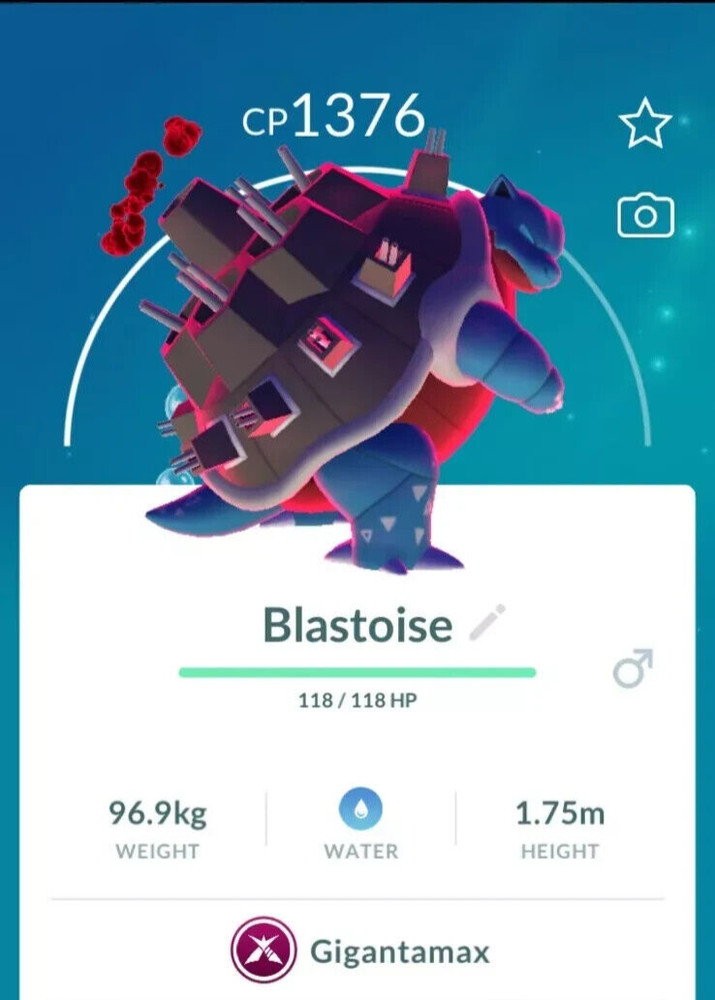 - Gigantamax Blastoise -  P T C - high stardust  - Description