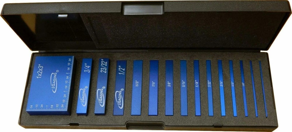 iGAGING PRECISION SETUP BLOCKS SET (15 PIECEs) *SOLID ALUMINUM* + CASE