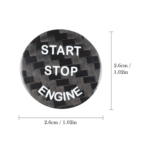 Compatible with Engine Start Stop Button Sticker Carbon Fiber Key Lgnition