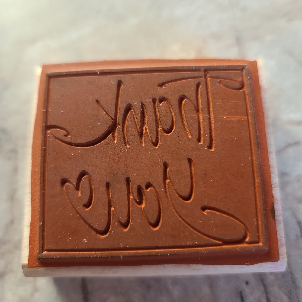 "Thank You" Rubber Stamp Basic Script Design by Stampin Up Vivid Greetings 2000