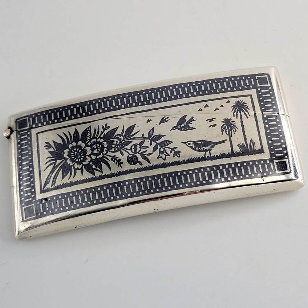 NIELLO CARD CASE - OTTOMAN - RUSSIAN - TURKISH - SOLID SILVER IRAQ MARSH ARAB