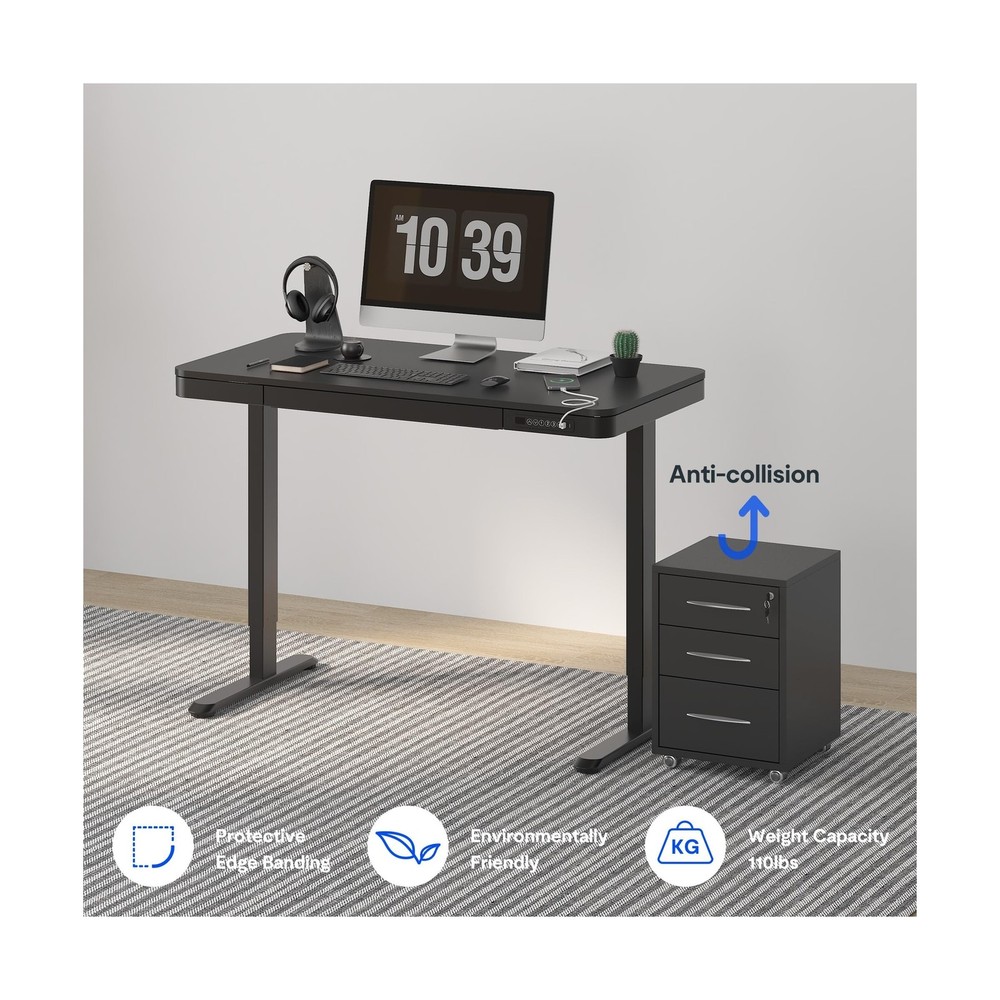 FLEXISPOT Comhar Electric Standing Desk with Drawer Desktop & Adjustable Fram...