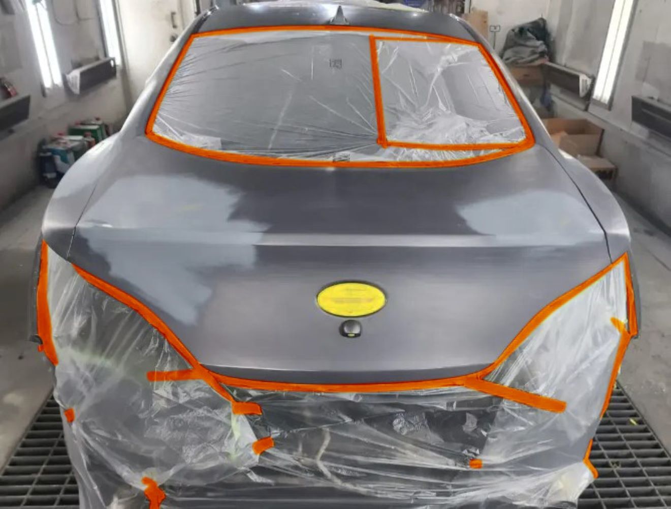 Pre taped Masking Paper - Car Painters Plastic Orange Automotive Paint Tape Film