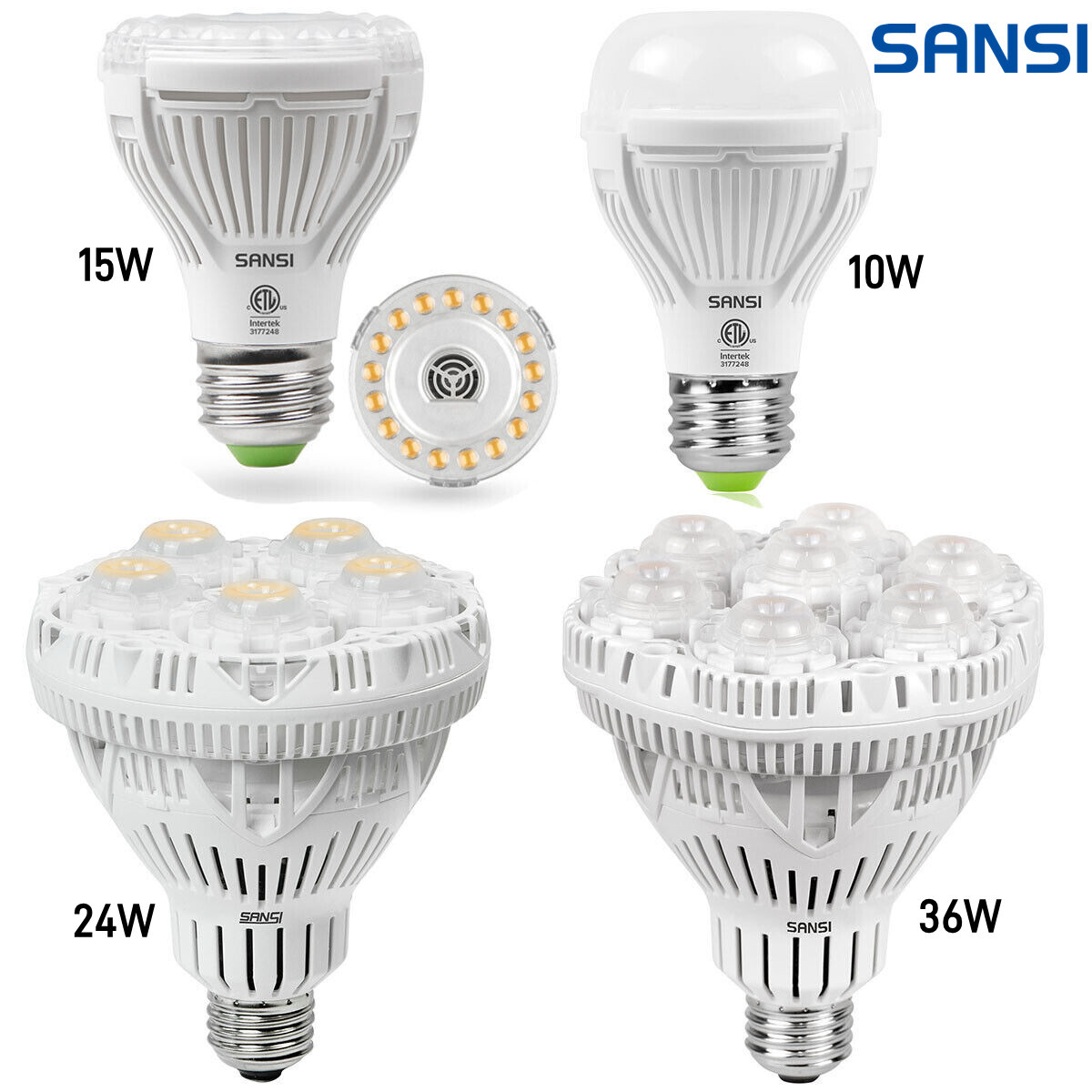 10W-36W SANSI LED Grow Light Bulbs e26 Full Spectrum for Indoor Plants Seedlings