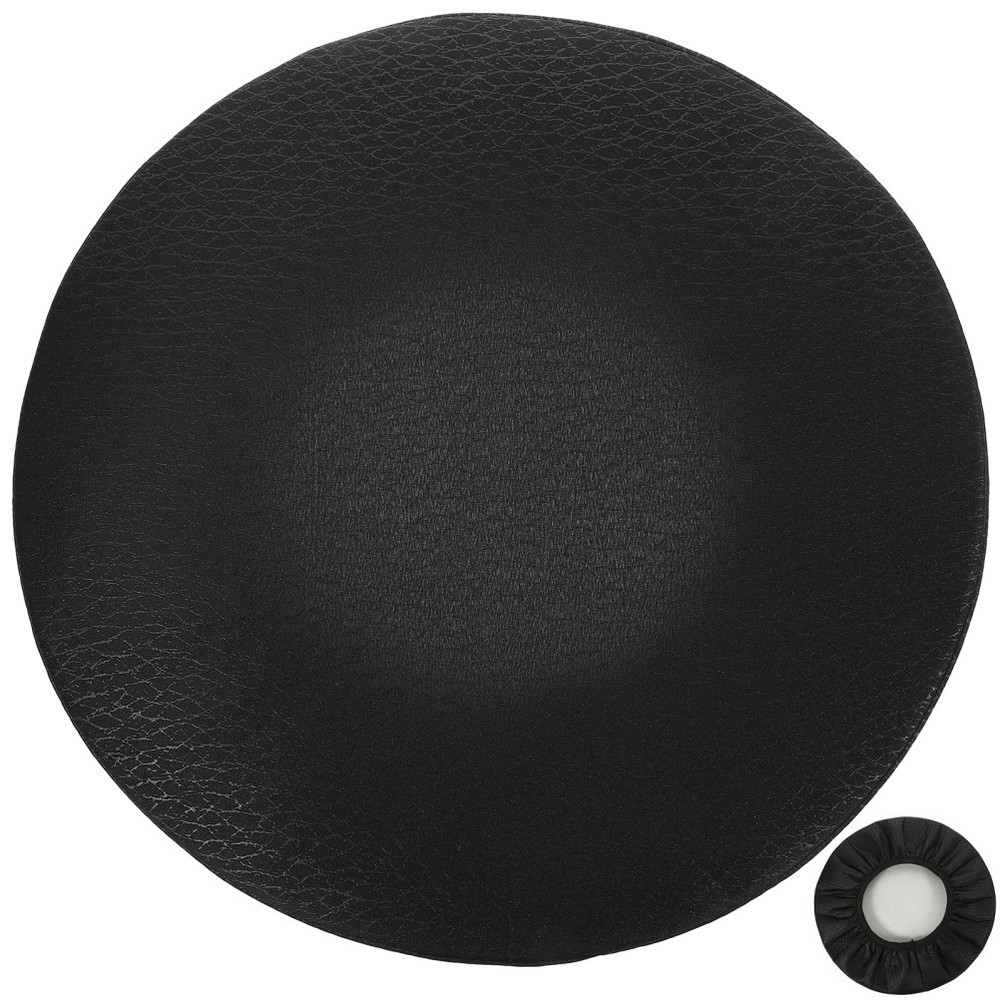 Round Stool Cushion Cover Black Slip Resistant Elastic Protector