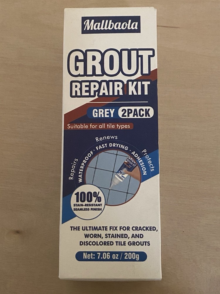 Grout Repair Kit Grey 2 Pack, Fast Drying