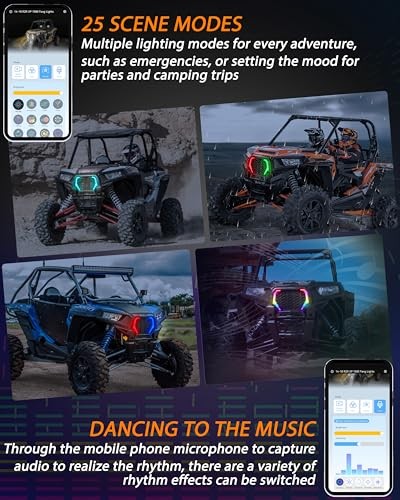 Smart RGB LED Accent Fang Lights for Polaris RZR XP 1000 2014-2018/RZR 900 XC