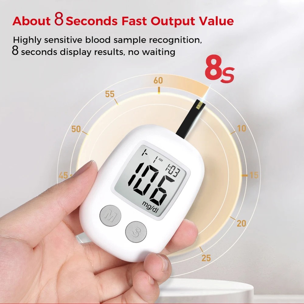 Diabetes Testing Kit - Glucose Meter with 50pc Test Strips & Lancets Glucometer
