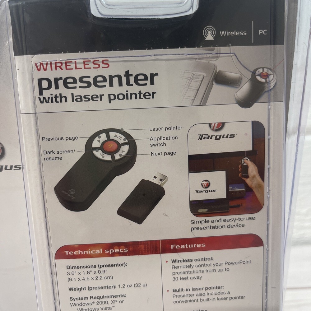 Targus Wireless Presenter Laser Pointer Remote AMP03US New in OEM Packaging