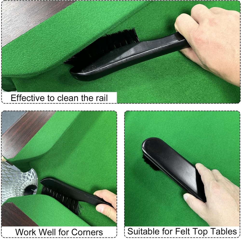 Billiards Brush Pool Table and Complete Accessories Set, Black