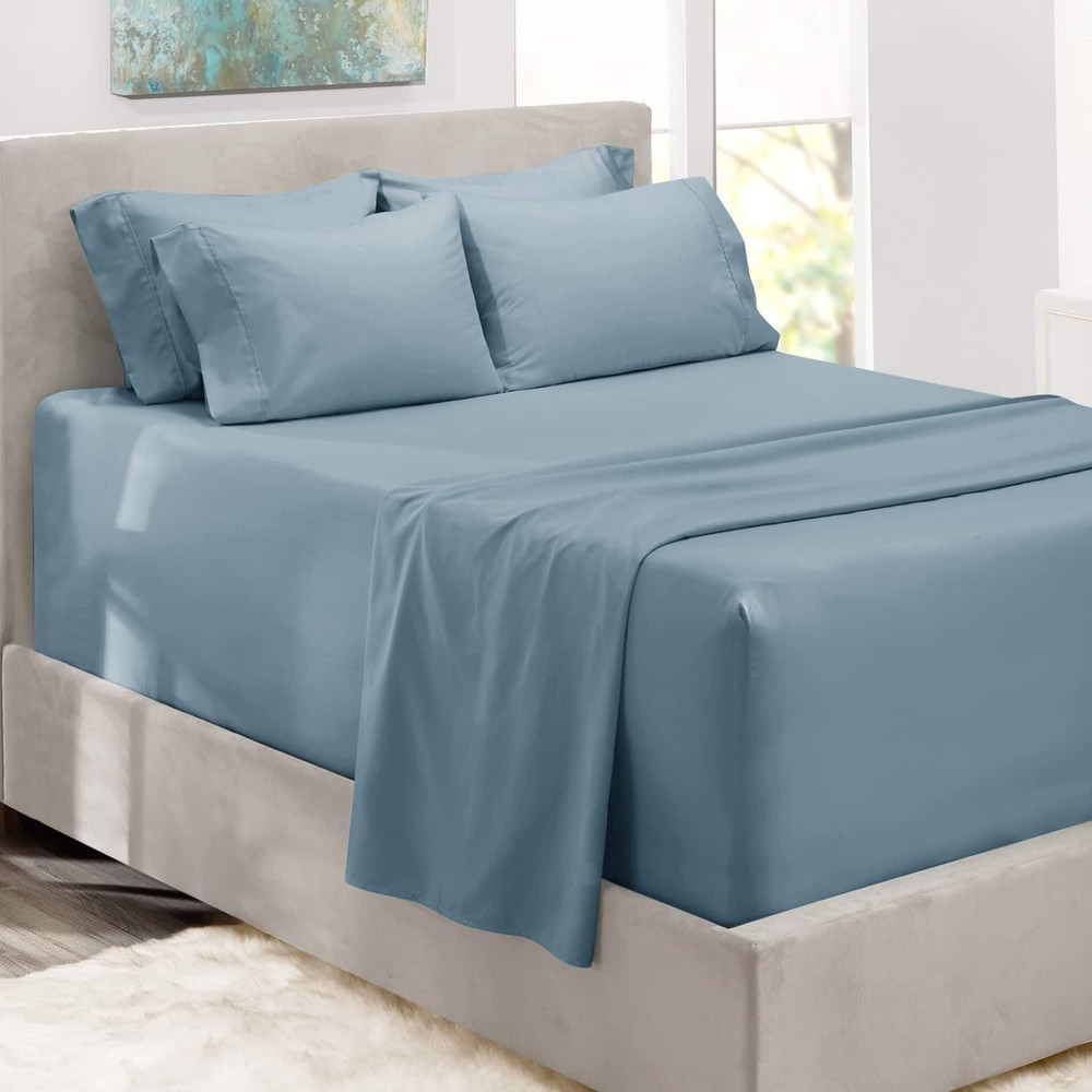 Bed Sheets, Luxury Soft 6 Piece Bed Sheet Set Extra Deep Pocket Fitted Sheets Fi