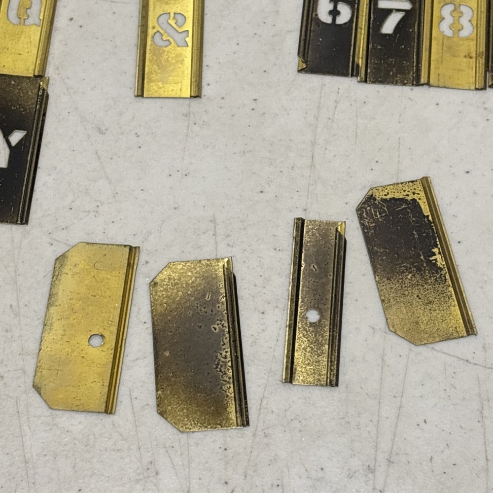 2” Reusable Brass Stencils 42 pc Interlock Numbers Letters 1/2”