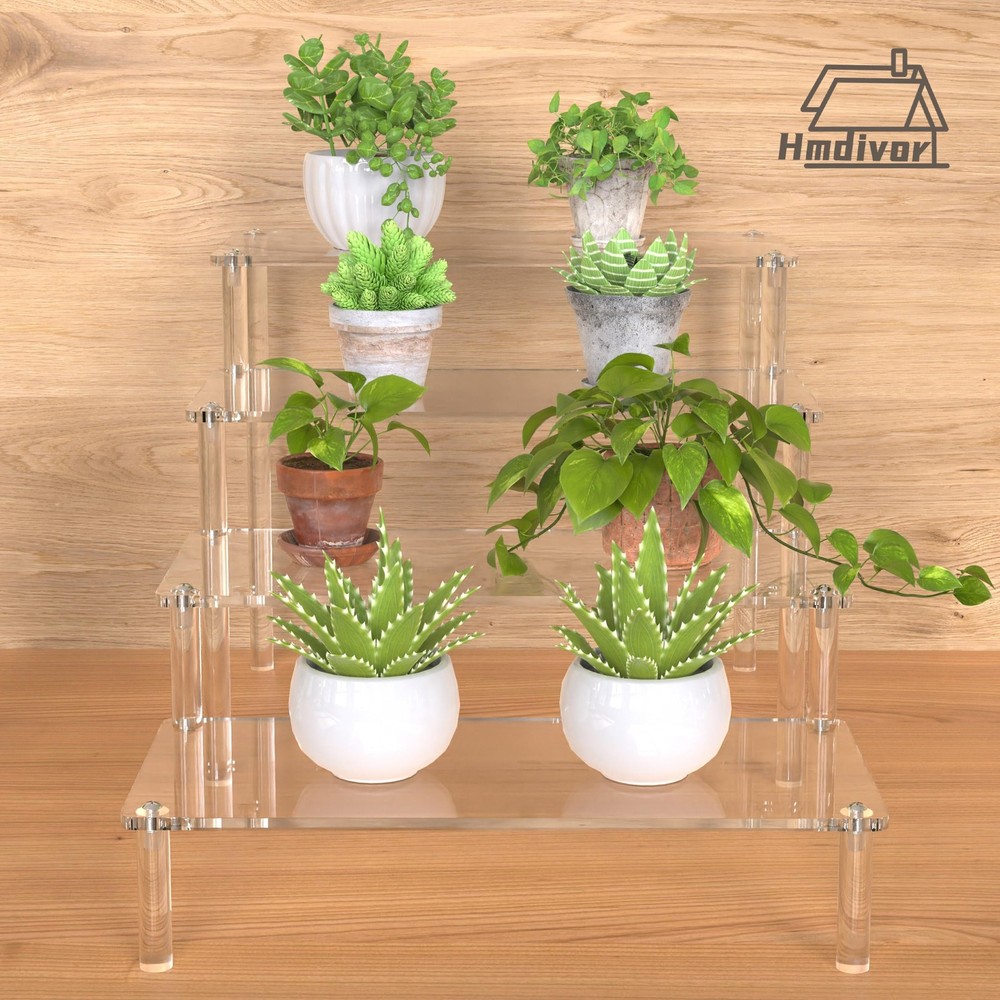 4 Tier Acrylic Display Riser Perfume Organizer Cupcake Stand Shelf