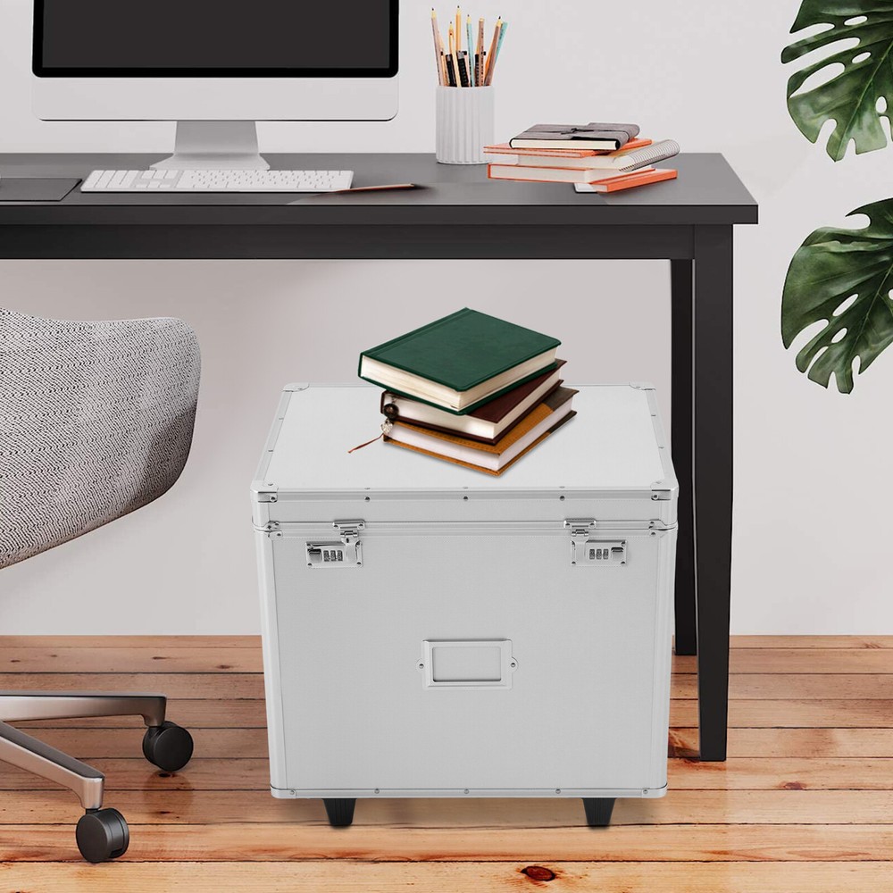 Locking Mobile Case, Aluminum Alloy File Lock Box, Hand pull File Case, US NEW