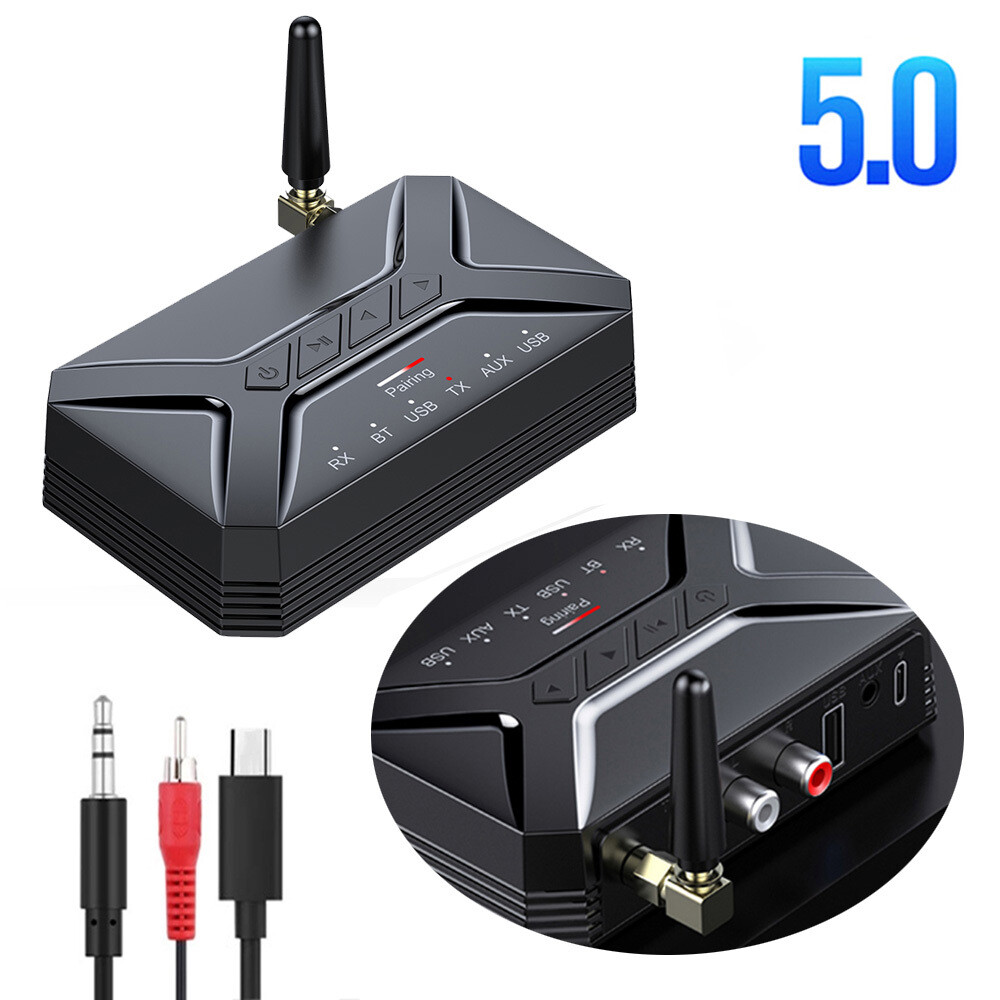 Long Range Bluetooth 5.0 Transmitter Receiver Audio Adapter for TV Home Stereos