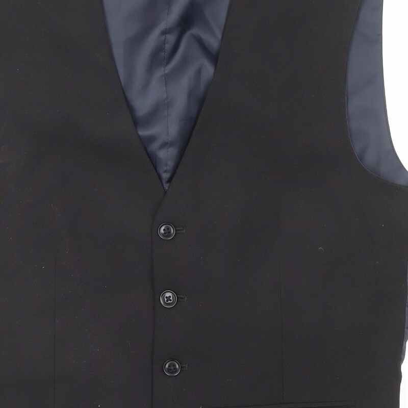 NEXT Mens Black Polyester Blend Waistcoat Size 38 Reg