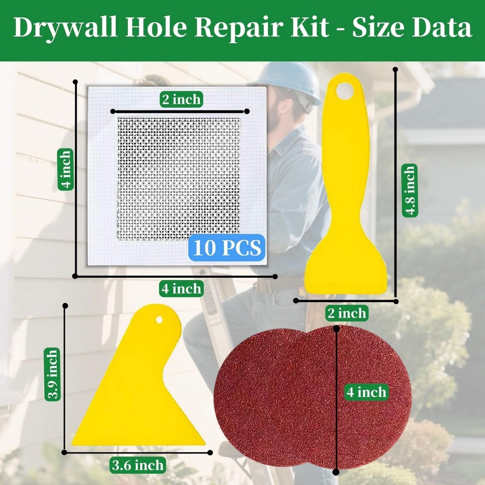 14 Pack Drywall Repairs Patch, Repair Kit with Extended White