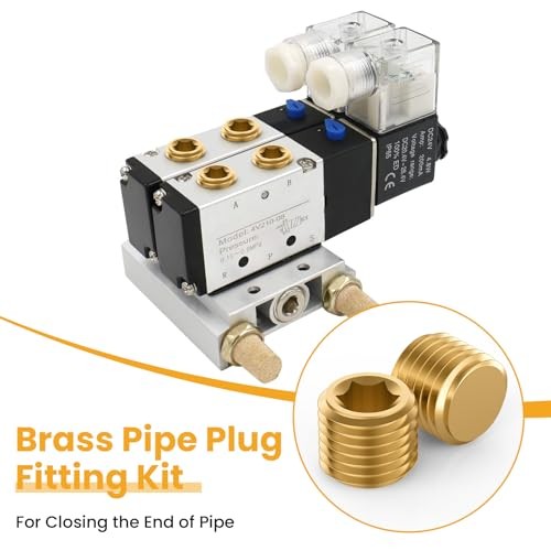 15 PCS Brass Pipe Plug Fitting Kit, Internal Hex Thread Socket Pipe 1/8” NPT